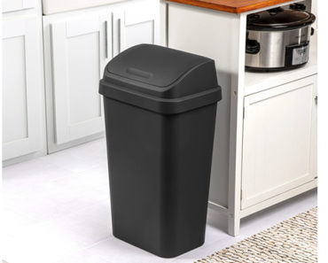 Sterilite 13 Gallon Trash Can, Plastic Swing Top Kitchen Trash Can – Just $6.30!