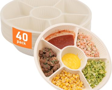 Disposable Divided Plates with 6 Deep Compartments (40 Count) – Only $37!