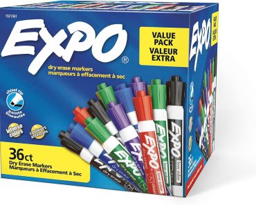 EXPO Low Odor Dry Erase Markers, Chisel Tip, 36 Count – Only $15.57!