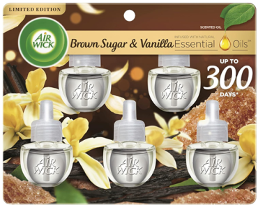 Air Wick Plug in Scented Oil Refill, 5 ct, Brown Sugar and Vanilla – Just $4.77!