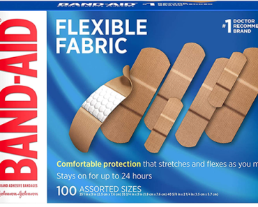 Band-Aid Brand Flexible Fabric Adhesive Bandages Assorted Sizes, 2 x 100 Ct – Just $11.88!