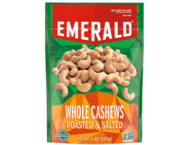 Emerald Nuts, Whole Cashews Roasted & Salted, 5 Ounce Resealable Bag – Just $4.49!