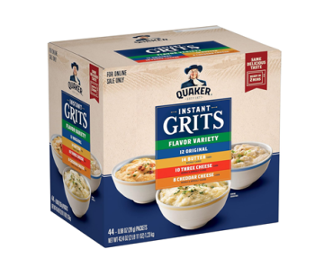 Quaker Instant Grits, 4 Flavor Variety Pack, 0.98oz Packets,44 Count – Just $8.41!