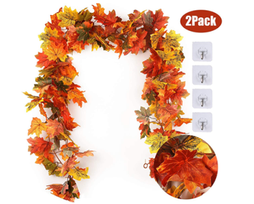 2 Pack Fall Maple Garland – 2 5.8 FT pieces- Just $13.59!