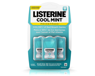 Listerine Cool Mint Pocketpaks Breath Strips, 24-Strip Pack, 3 Pack – Just $4.86!