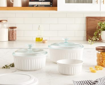 CorningWare French White 7-Pc Ceramic Bakeware Set with Lids – Only $28.64!