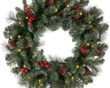 National Tree Company Pre-Lit Artificial Christmas Wreath – Only $29.98!