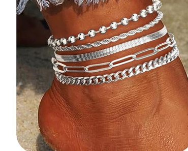 Sterling Silver Anklet Bracelets, Waterproof, 925 Sliver Plated – Just $13,59! Prime Big Deal Days 2024!