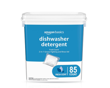 Amazon Basics Dishwasher Detergent Pacs, Fresh Scent, 85 Count – Just $8.76!