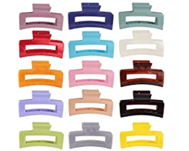 15 Pack Rectangle Hair Claw Clips – Just $8.97!