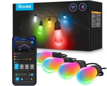 Govee Smart LED Outdoor String Lights 96ft – 2 Ropes of 48ft – Just $57.99! Prime Big Deal Days 2024!