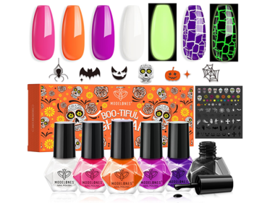 Halloween Nail Polish Set 6 Colors, Boo-tiful Nightmare Collection with Stickers – Just $8.99!