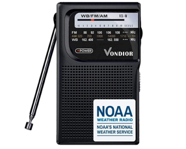 Portable NOAA Weather Radio, Battery Operated Emergency NOAA/AM/FM Radio – Just $16.99!