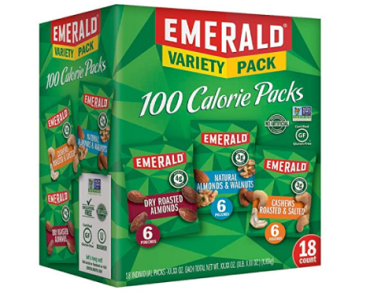 Emerald Nuts Mixed Nuts Variety Pack, 18 Count 100-Calorie Individual Packs – Just $10.44!