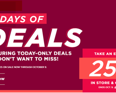 Ends Tonight! Kohl’s 3 Days of Deals! 25% Off Coupon! Stack Coupons! Free Shipping!