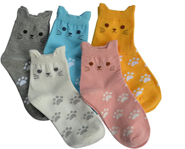 Cute Cat Funny Socks – 5 Pair – Just $11.99!