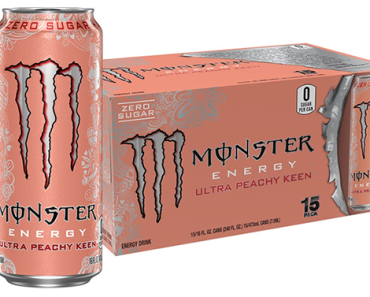 Monster Energy Ultra Peachy Keen, Sugar Free Energy Drink, 16 Ounce – Pack of 15 – Just $15.94! New coupon!