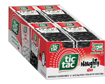 Tic Tac Naughty or Nice Lumps of Coal Sour Cherry Mints, Pack of 12 – Just $7.80!