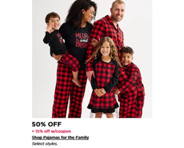 Jammies For Your Families – HUGE selection – 50% OFF! KOHL’S BLACK FRIDAY SALE!