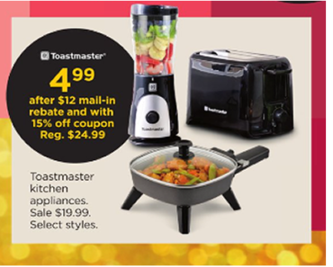 Toastmaster Small Appliances – Just $4.99! KOHL’S BLACK FRIDAY SALE!