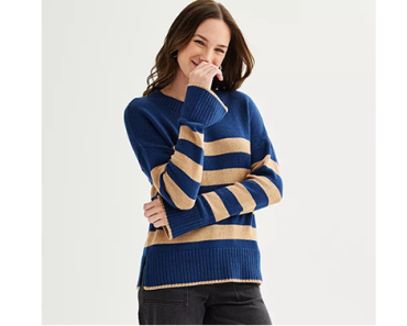 DOORBUSTER! Women’s Sonoma Goods For Life Side Slit Crewneck Sweater – Just $11.04! KOHL’S BLACK FRIDAY SALE!