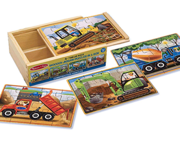 Melissa & Doug Construction Vehicles 4-in-1 Wooden Jigsaw Puzzles – Just $8.39!