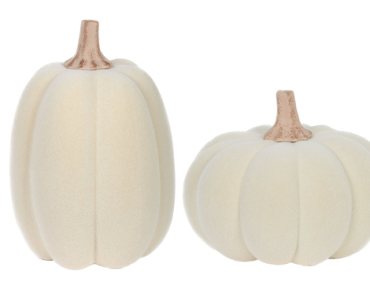 Fall Harvest Cream Flocked Pumpkin Decor, Set of 2 – Just $4.99! Walmart Black Friday!