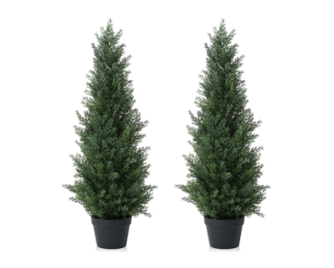 2 Pack 3 ft Outdoor Artificial Topiary Cedar Trees – Just $39.89!  Walmart Black Friday!