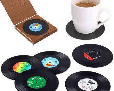 Retro Disk Vinyl Record CD Coasters (Set of 6) – Only $4.97!