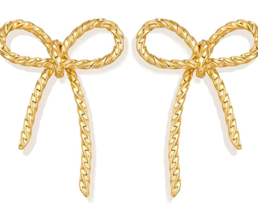 Gold Bow Stud Earrings – Just $12.99!