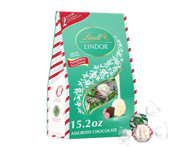 Lindt LINDOR Holiday Assorted Peppermint Chocolate Candy Truffles, 15.2 oz. Bag – Just $7.49!