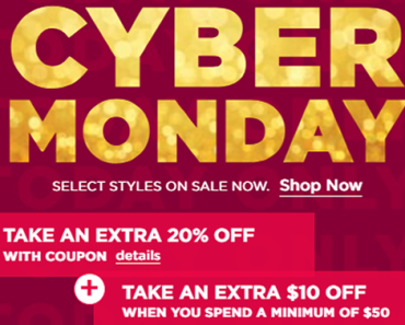 Kohls Cyber Monday Sale! 20% Off Code! $10 off $50 Code! Earn $15 on $50 Kohl’s Cash!