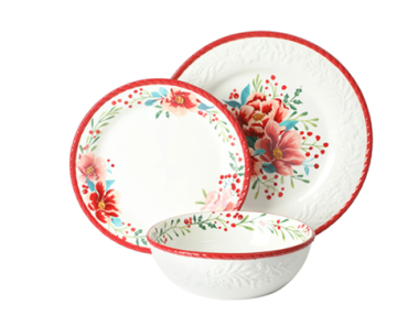 The Pioneer Woman Merry Meadow Red 12-Piece Stoneware Dinnerware Set – Just $24.13!