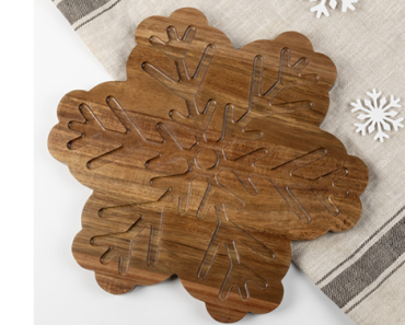 Holiday Time Acacia Wood Snowflake Board – Just $9.96! In Time for Christmas!