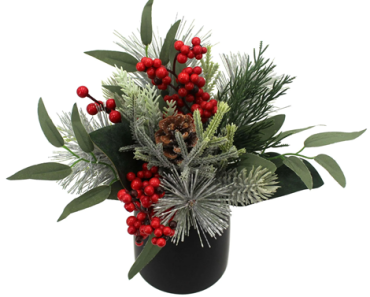 Mainstays 11″ Decorative Tabletop Artificial Christmas Floral – Just $8.98! In Time for Christmas!