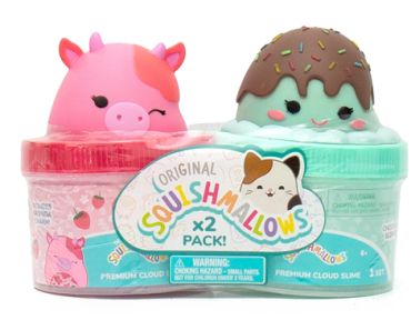 Squishmallows Premium Cloud Slime 2-Pack, Calynda The Cow & Maya the Ice Cream – Just $10.00!