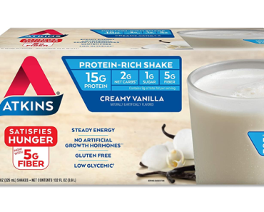 Atkins Creamy Protein-Rich Shake With High-Quality Creamy Vanilla, 12 Count – Just $11.88!