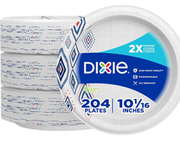 Dixie Large Paper Plates, 10 Inch, 204 Count – Just $15.26!