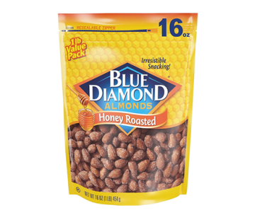 Blue Diamond Almonds Honey Roasted Snack Almonds, Honey Roasted, 1 Pound – Just $5.81!