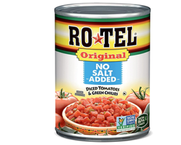 RO-TEL Original No Salt Added Diced Tomatoes and Green Chilies – Just $.85!