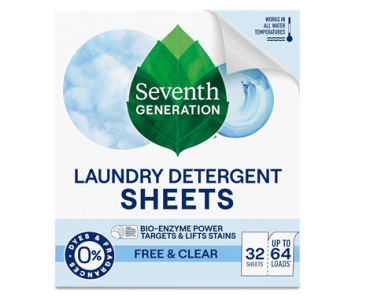 Seventh Generation Laundry Detergent Sheets, Up to 64 Loads – Just $5.24!