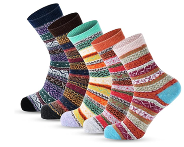 5 Pairs Vintage Style Warm Wool Crew Socks – Just $6.29!