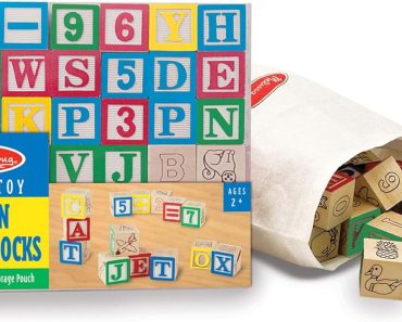 Melissa & Doug Deluxe Wooden ABC/123 1-Inch Blocks Set With Storage Pouch – Only $11.99!