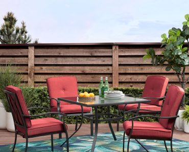 Mainstays Belden Park 5-piece Outdoor Patio Dining Set (Red) – Only $197!