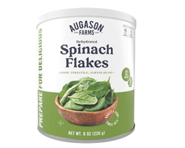 Augason Farms Dehydrated Spinach Flakes Can – Just $13.57!