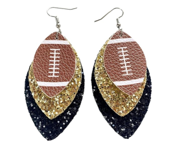 Colorful Layered Football Leather Dangle Earrings – Just $5.99!