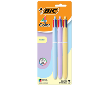 BIC 4-Color Pastel Ballpoint Pen, 3-Count – Just $3.53!