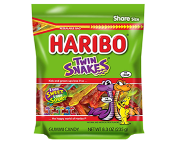 HARIBO Gummi Candy, Twin Snakes, 8.3 oz. Stand Up Bag – Just $2.06!